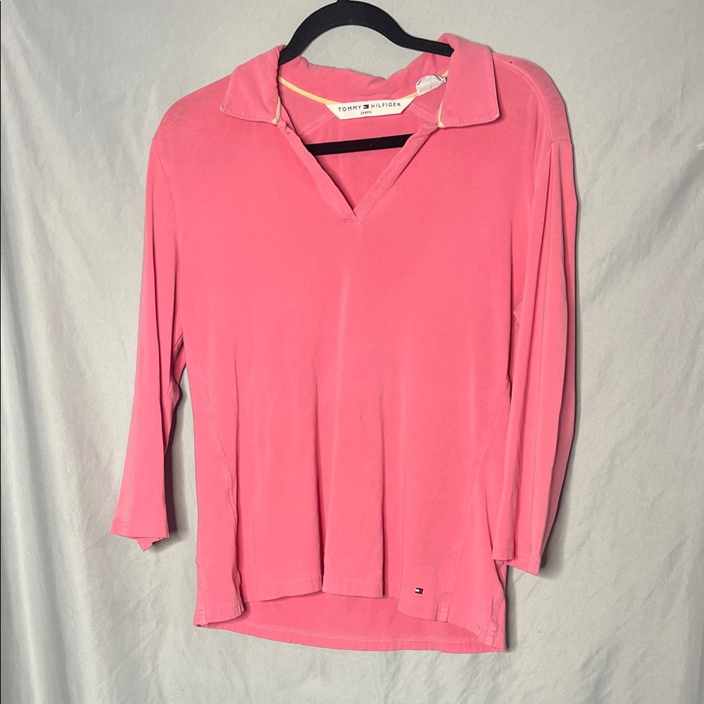 Tommy Hilfiger Women's Pink Collared Top